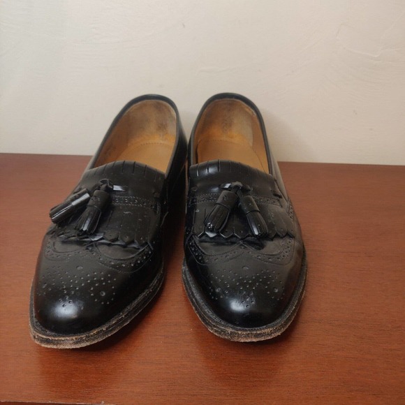 Johnston & Murphy Men\'s Loafers Tassel Wing Tip Black Leather Size 10 Optima main image 4